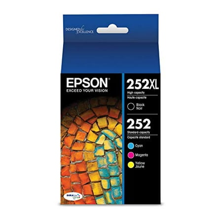 EPSON T252 DURABrite Ultra Ink High Capacity Black & Standard Color Cartridge Combo Pack (T252XL-BCS) for select Epson WorkForce Printers