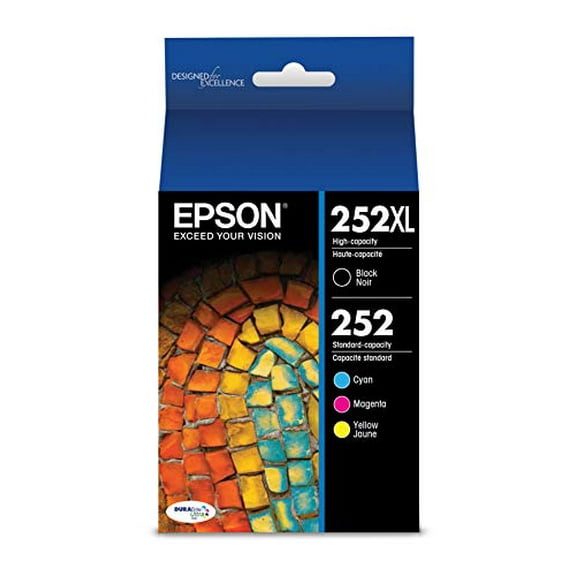 EPSON T252 DURABrite Ultra Ink High Capacity Black & Standard Color Cartridge Combo Pack (T252XL-BCS) for select Epson WorkForce Printers