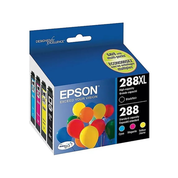 EPSON T288XL-BCS 288 DURABrite Ultra Ink High Capacity Black & Standard Color Cartridge Combo Pack  Works with Expression XP-330, 430, 434, 340, 440, 446 Sold without manufacturer warranty