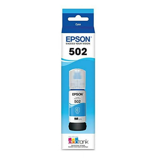 EPSON T502 EcoTank Ink Ultrahigh Capacity Bottle Cyan (T502220S) for