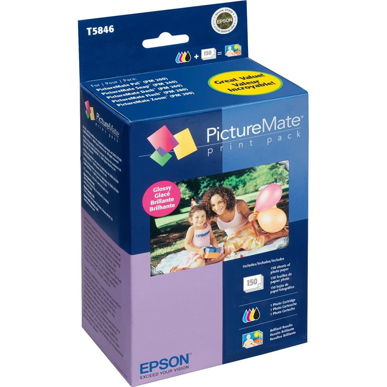 Epson® T5846 PictureMate Glossy Print Pack, Multicolor Ink