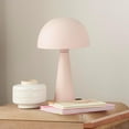 thumbnail image 1 of EPT01 16" Metal Mushroom Table Modern, Retro, Desk, Bedside, Living Room, Office Lamp, Small, Blush Pink, 1 of 6