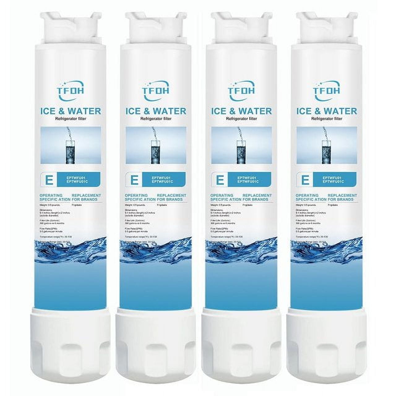 Frigidaire EPTWFU01 Refrigerator Water Filter Replacement, 4 PACK