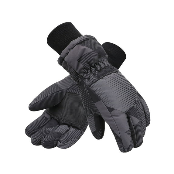 EPYA Kids Boys Thinsulate and Waterproof Ski Glove, Black with Dark Line, L