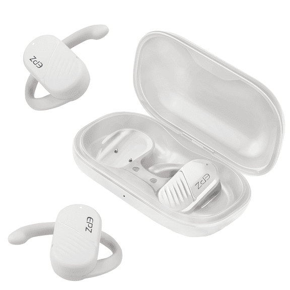EPZ Bone Conduction Headphones, Stereo Wireless Headphones, Built-in Noise Cancelling Microphone, Open-Ear Waterproof Sports Headphones for Running, Biking, Yoga, Hiking.(White)