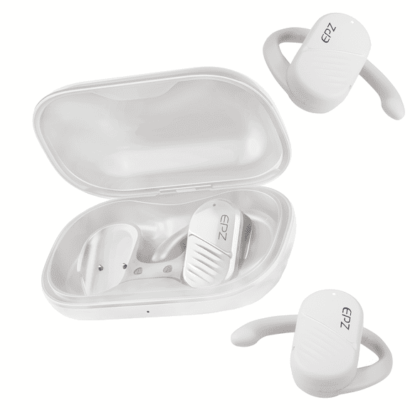 EPZ Bone Conduction Wireless Earbuds Headphones, Open Sweat Resistant Ultralight Sports Headphones for Running, Cycling, Driving, Gym.(White)