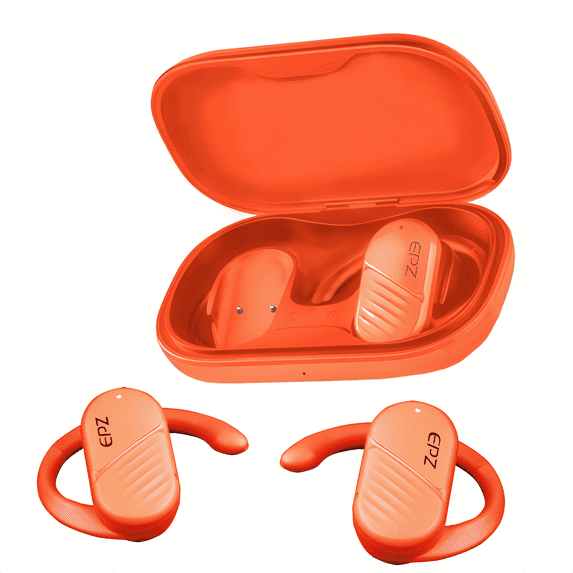 EPZ bone conduction headphones, wireless in-ear headphones, waterproof headphones, sweatproof sports headphones for running, cycling, hiking, gym, mountaineering and driving (Orange)