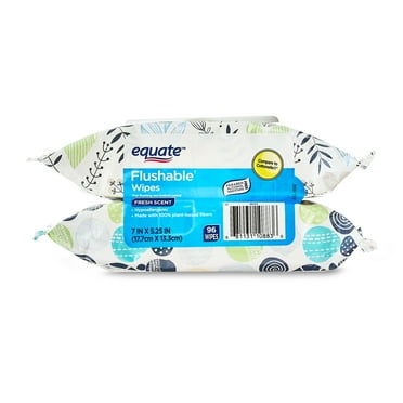 Equate Flushable Wet Wipes, Fresh Scent, 96 Wipes (2 Pack), Compare to Cottonelle®