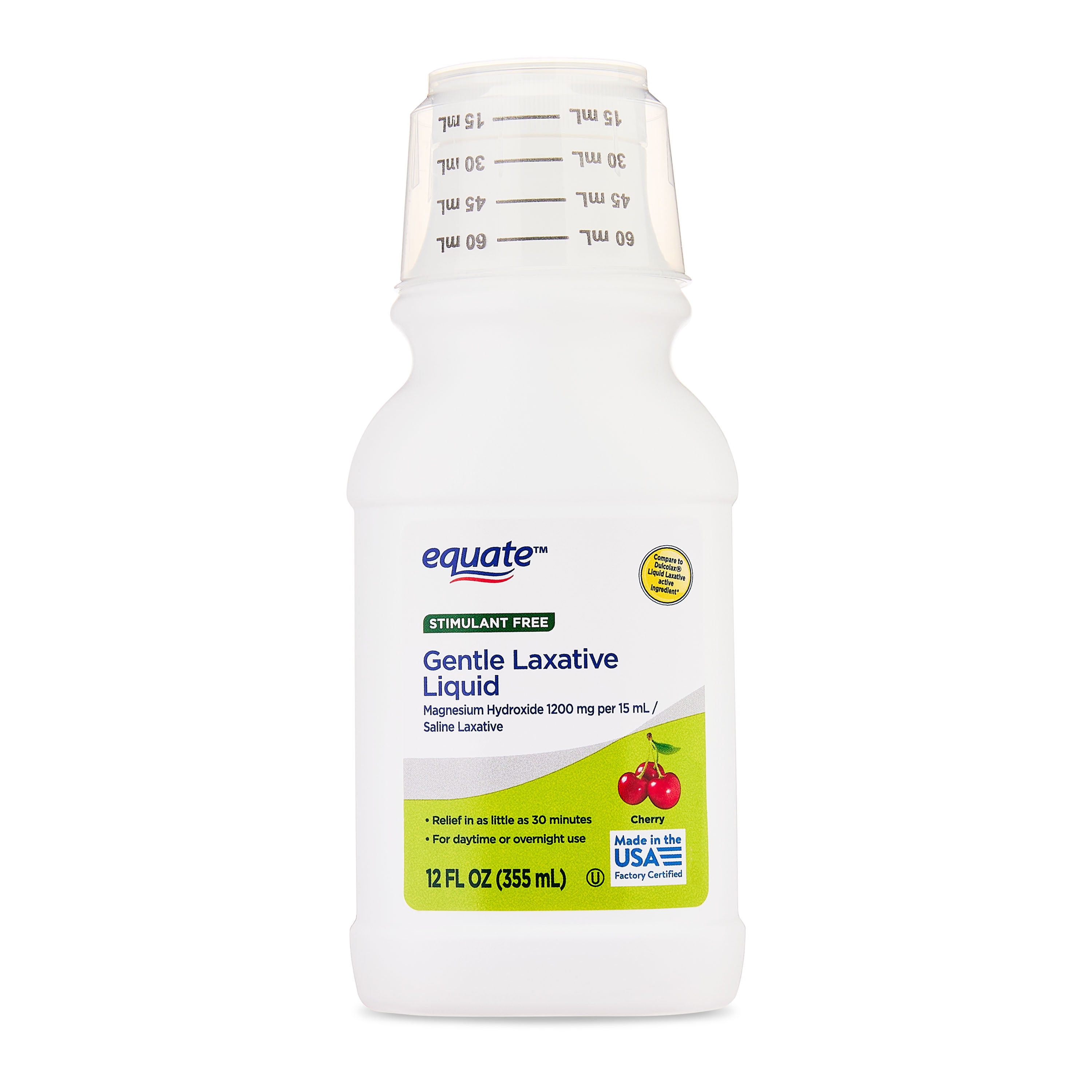 Equate, Gentle Laxative Liquid, Cherry, 12fl oz, Compare to Dulcolax Liquid