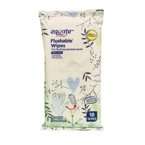 Equate Flushable Wipes for Travel, Fresh Scent, 18 Wipes, Compare to Cottonelle®