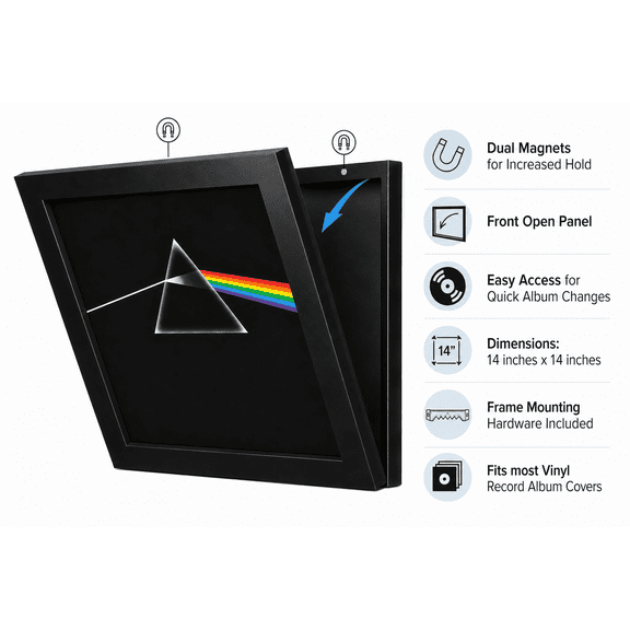 EQ HiFi - Vinyl Record Wall Mount Display Frame - 2 Pack