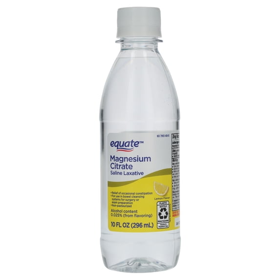 Equate Magnesium Citrate Saline Laxative, Lemon Flavor, 10 oz
