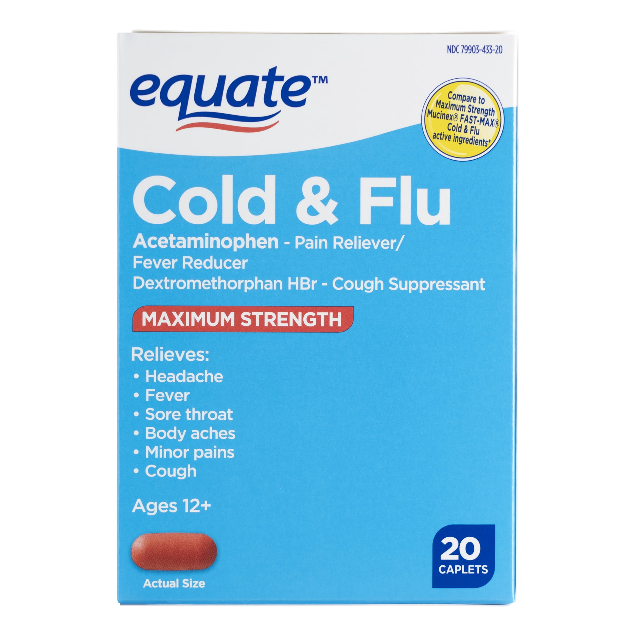 EQ Fast Max Multi-Symptom Cold & Flu Relief Caplets 20ct