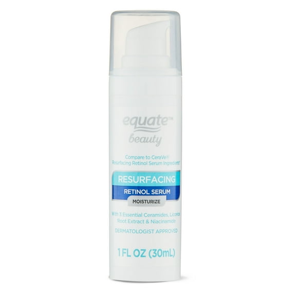 Equate Resurfacing Retinol Moisturizing Serum for Face Care, 1 fl oz, Compare to CeraVe Resurfacing Retinol Serum Ingredients