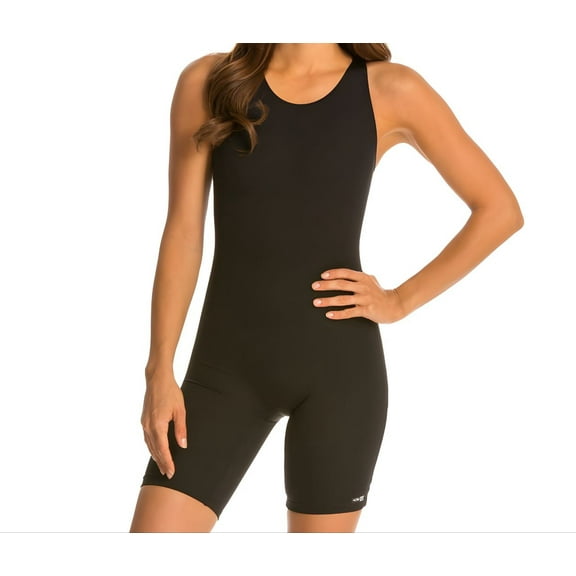 EQ Women's Exceed Zip Full Coverage One Piece Swimsuit, Black, 38