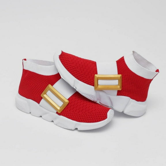 EQ Works Sonic Power Sneakers Adult with Gold Buckle, Fast Hedgehog Cosplay