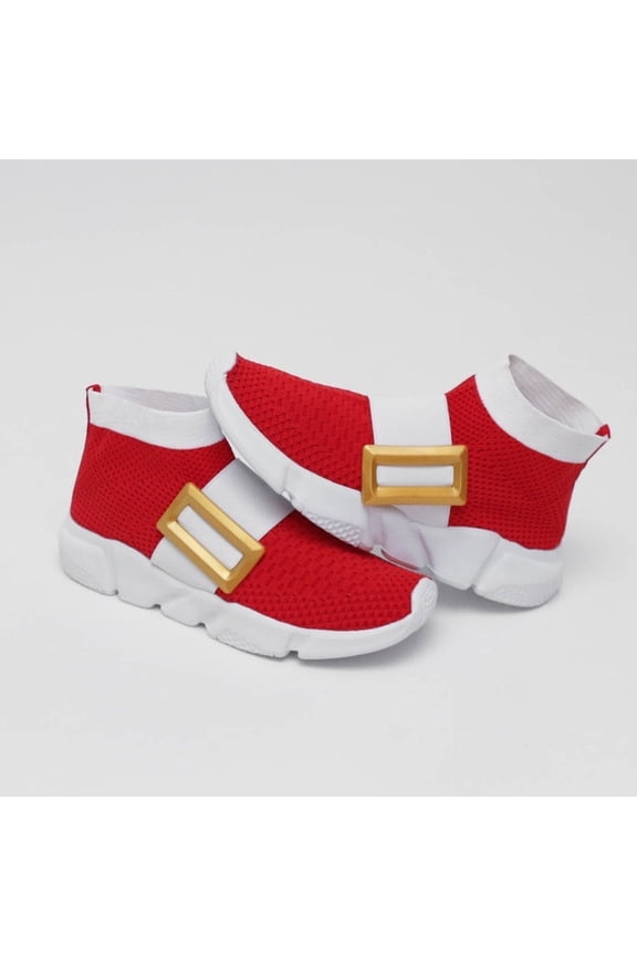 Sonic Power Sneakers Adult with Gold Buckle, Fast Hedgehog Cosplay