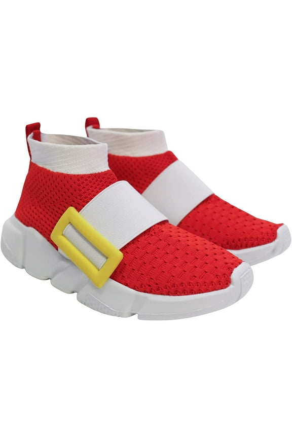 Sonic Shoes for Boys and Girls with Gold Buckle, Lightweight and Breathable Sonic Sneakers for Running and Walking, Toddler and Youth Sizes  (SIZE UP 1 SIZE)