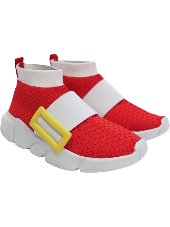 Sonic Shoes for Boys and Girls with Gold Buckle, Lightweight and Breathable Sonic Sneakers for Running and Walking, Toddler and Youth Sizes (SIZE UP 1 SIZE)