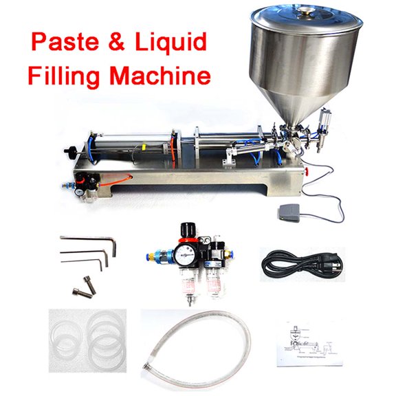 EQCOTWEA 100-1000ml Pneumatic Filler Liquid Paste Filling Machine Dispenser Single Nozzle