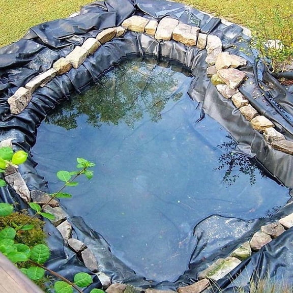 EQCOTWEA 20'*20' Pond Waterproof Liner Thickness 0.5mm Geomembrane Flexible Water Garden Fish Pond Liner HDPE