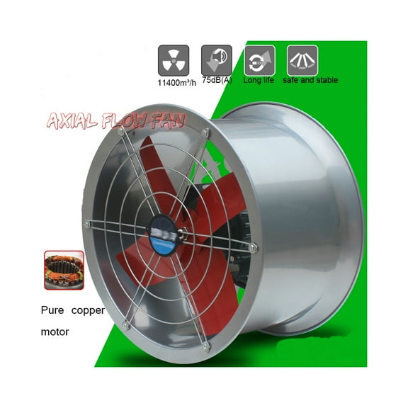 EQCOTWEA 24'' Medium Speed Circular Duct Fan Wall Mounted Draft Fan 220V Kitchen Dedusting