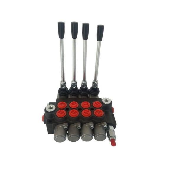 EQCOTWEA 4 Spool Hydraulic Control Valve Double Acting Cylinder Spool Manual Reversing Valve 13 GPM