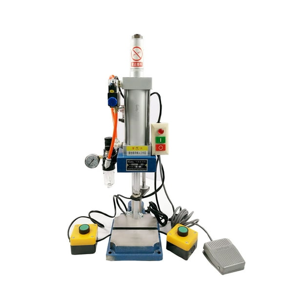 EQCOTWEA 440LB Pressure Pneumatic Punching Machine for Sheet Metal Hole with 2 Buttons Controller 110V