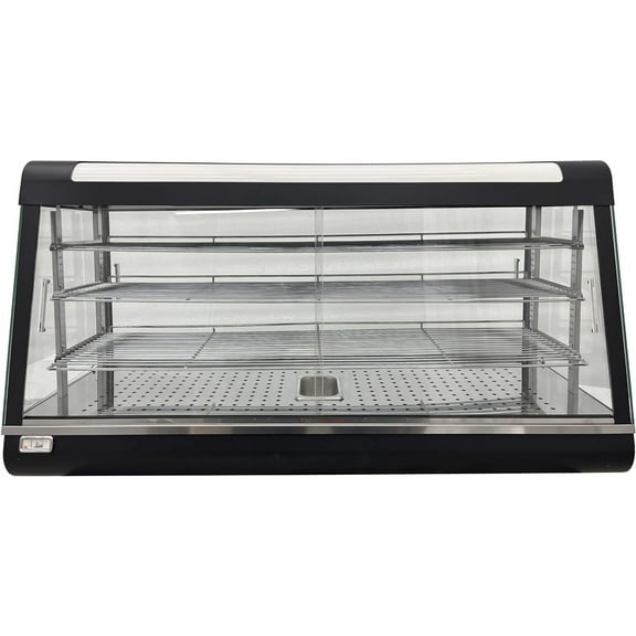 EQCOTWEA 47" Egg Tart Food Display Warmer Food Heating Display Case Desktop 3-Tier