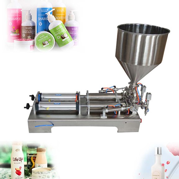 EQCOTWEA 50-500ml Pneumatic Filler Liquid Paste Filling Machine Dispenser Two Nozzle