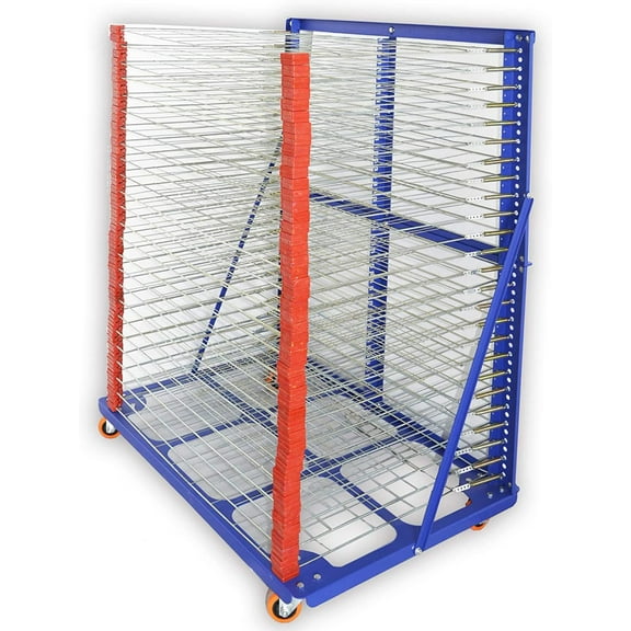 EQCOTWEA 50 Shelves Drying Rack Silk Screen Frame Art Drying Shelf Movable