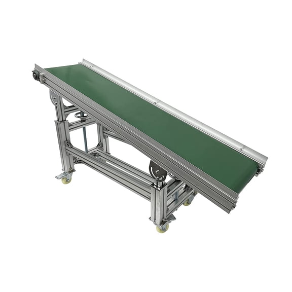 EQCOTWEA 59*12" PVC Belt Inclined Wall Conveyor Industrial Transport Equipment Aluminium Alloy Frame