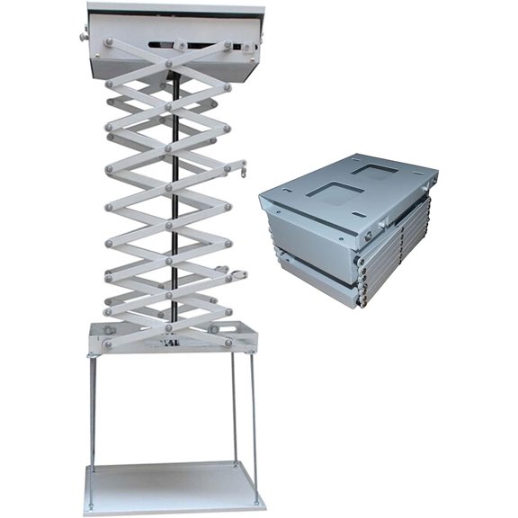EQCOTWEA 59" Electric Lift Ceiling Projector Bracket Motorized Mount Hanger Lift with Remote Control