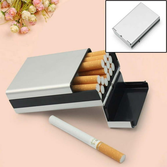 EQCOTWEA Aluminum Alloy Pocket BoxTobacco Cigar Case Holder Cigarette Container