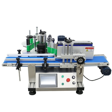 EQCOTWEA Automatic Round Bottle Labeling Machine High Speed Desktop Conveyor Label Applicator