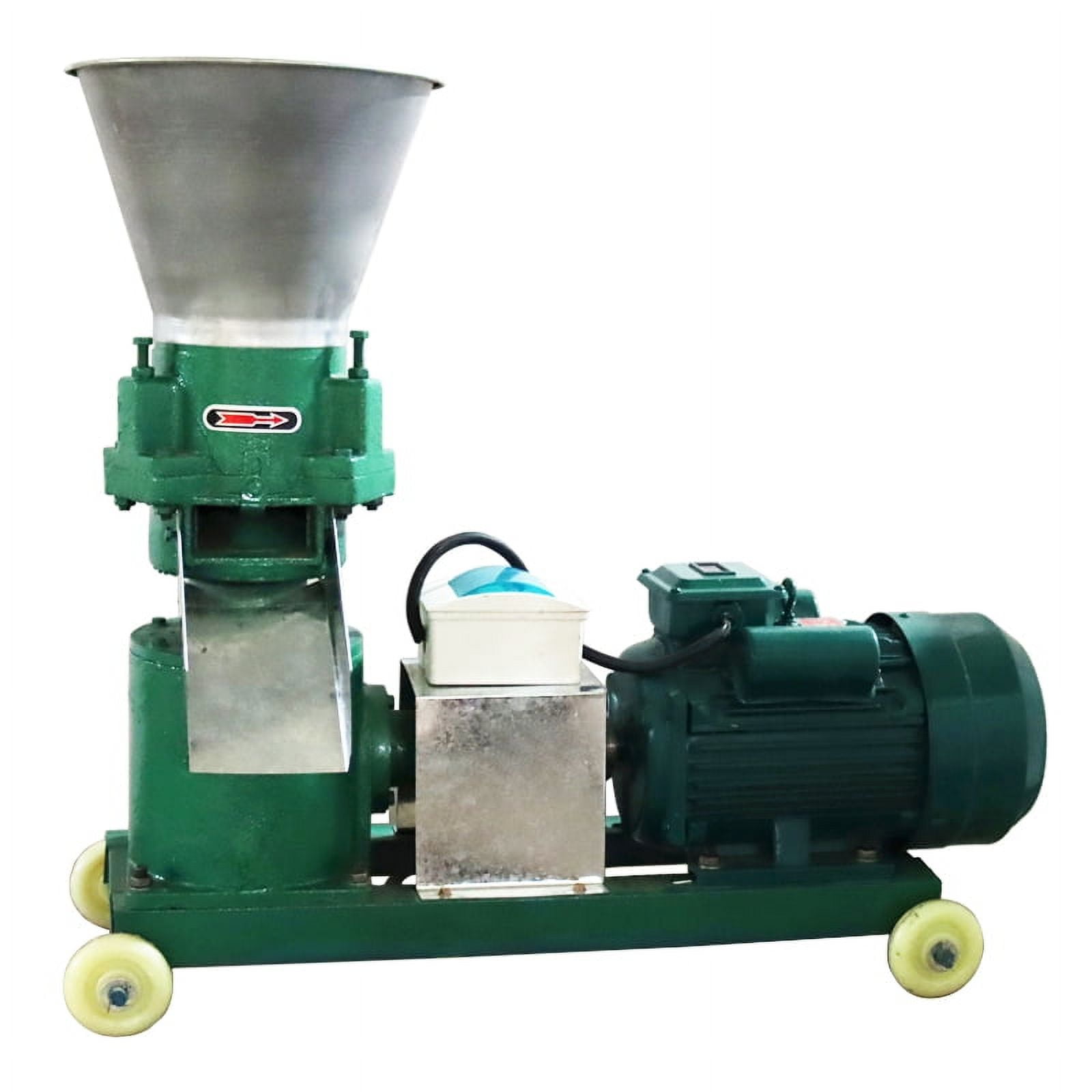 EQCOTWEA Chicken Feed Pellet Mill Machine 4mm Electric Animal Feed Grinder Three-Head Pressure Roller 220V 4.5KW