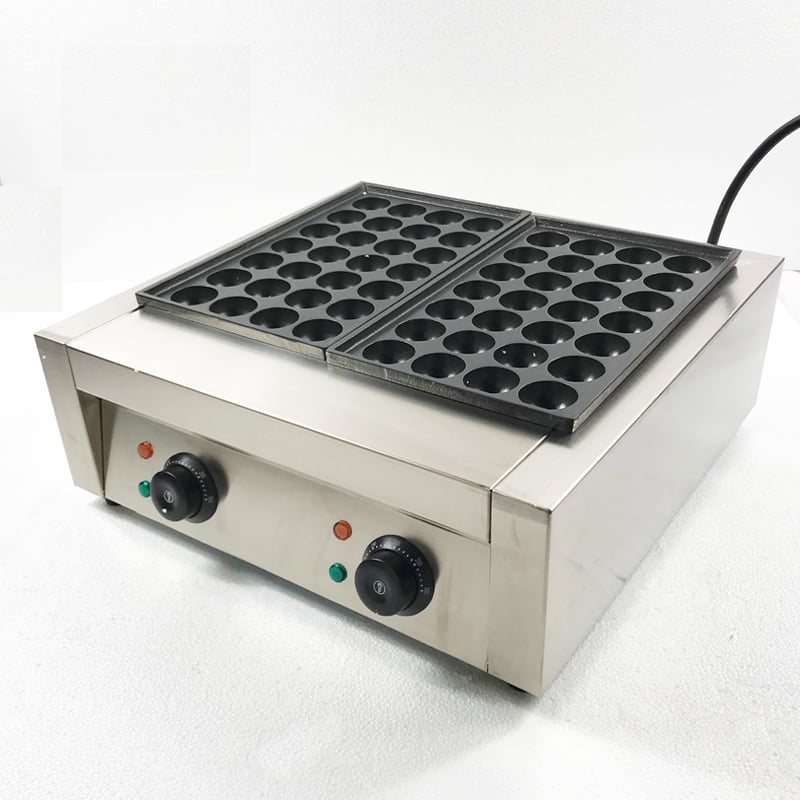 EQCOTWEA Commercial Dual Plate Electric Takoyaki Maker Octopus Cluster