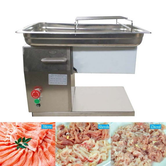 EQCOTWEA Commercial QH 3mm Shredded Meat Slicer Cutting Machine Steak Beef Pork Cutter