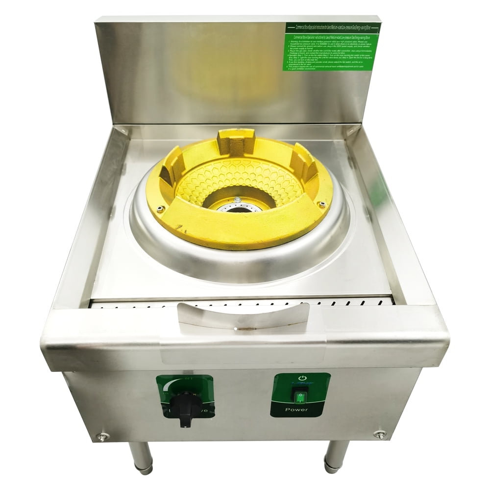 EQCOTWEA Commercial Single-head High Fierce Fire Stove Chinese Wok Range Gas Stove with Baffle