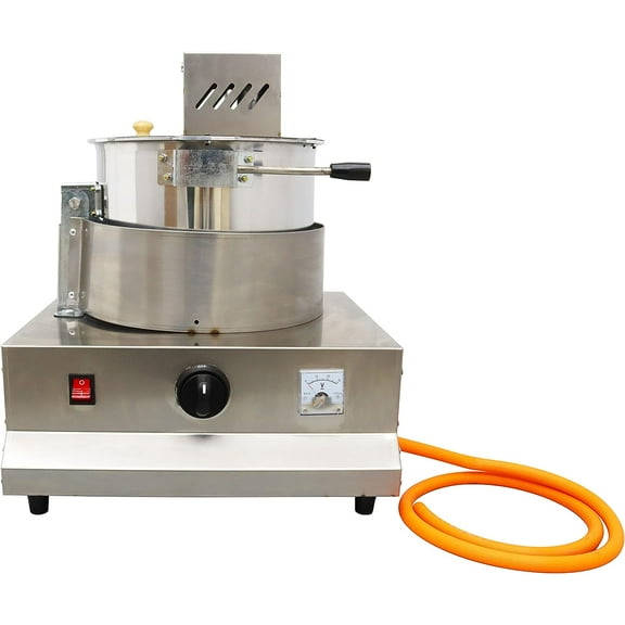 EQCOTWEA Commercial Spherical Popcorn Corn Popper Gas-fired LPG Stainless Steel 17oz