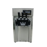 EQCOTWEA Commercial Three Flavors Soft Ice Cream Machine Ice Cream Maker with LED Display Stainless Steel