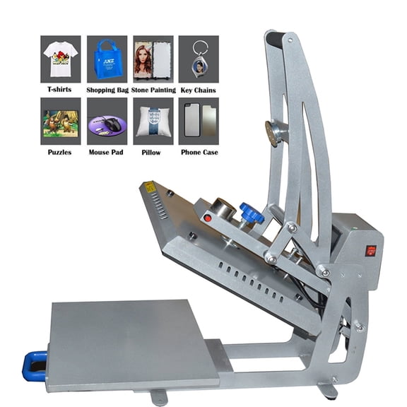 EQCOTWEA Drawer Design Semi-Automatic Electric Heat Press Machine Sublimation Transfe Machine with Silicone Pad