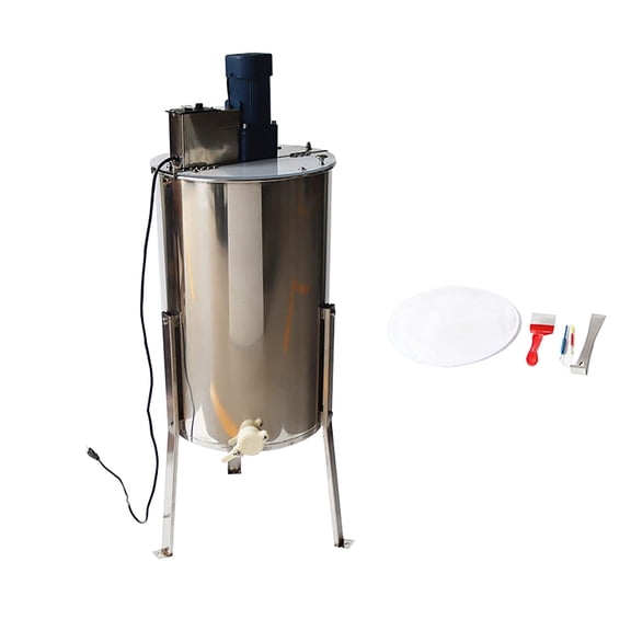 EQCOTWEA Electric 3 Frame Honey Extractor Honeycomb Spinner Drum Stainless Steel with Beekeeping Tools Kit