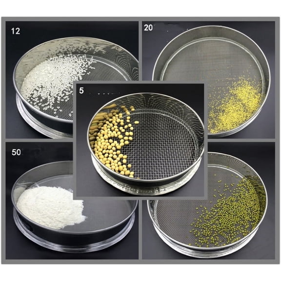 EQCOTWEA Electric 8" Lab Sieve Shaker Inspection Screen Powder Vibrating Sieve Machine for Granule Grain Stainless Steel