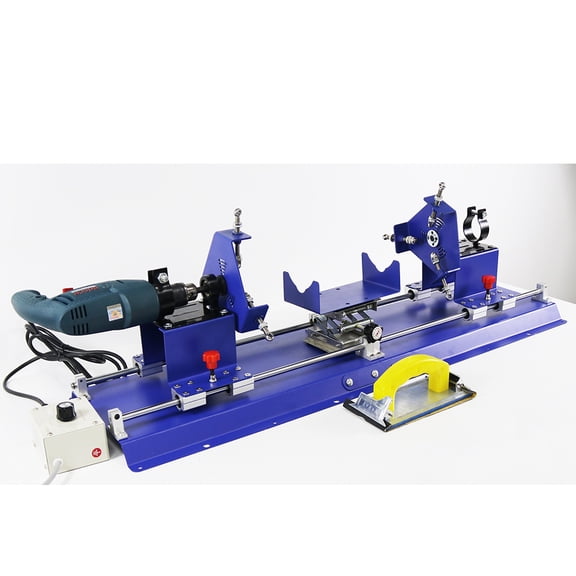 EQCOTWEA Electric Rotation Manual Tube Drawing Round Pipe Polishing Derusting Machine