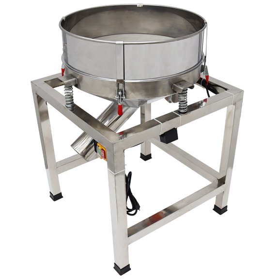 EQCOTWEA Electric Sieve Powder Shaker Round Powder Vibrating Screen with 2 Screens Stainless Steel
