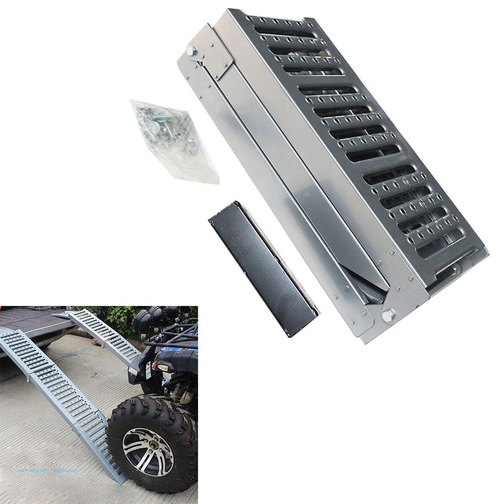 Motorcycle Short Ramp EQCOTWEA Folding Aluminum Lawn Garden Motorcycle Ramp Car Arch Short ...