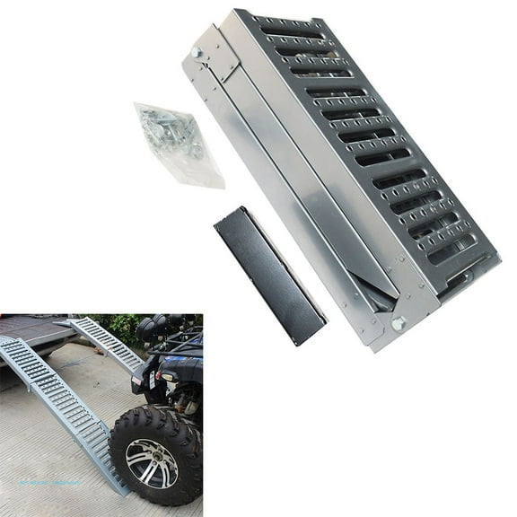 EQCOTWEA Folding Aluminum Lawn Garden Motorcycle Ramp Car Arch Short Bed Truck Ramp