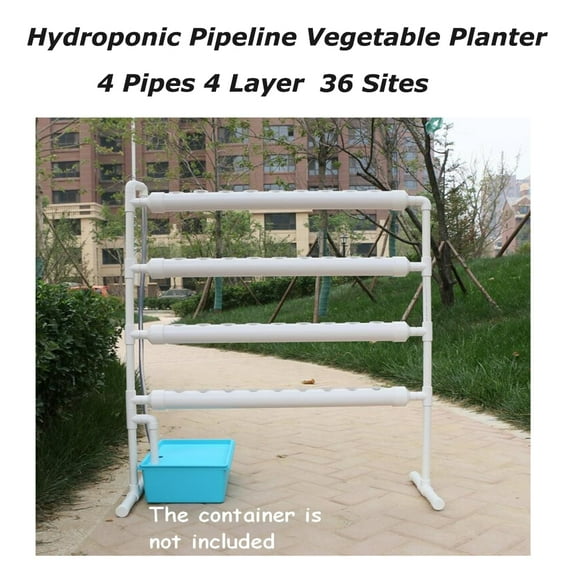 EQCOTWEA Hydroponic 36 Plant Site Grow Kit Vertical Type Pipeline Vegetable Planter PVC