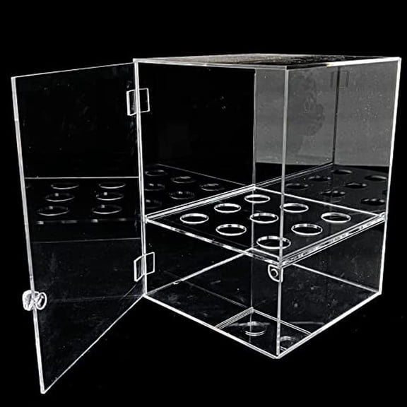 EQCOTWEA Ice Cream Cone Cabinet Egg Roll Holder with Door 9 Holes Clear Acrylic